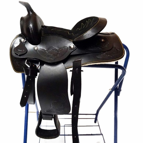 Unbranded Other - NWOT Black Leather Youth Western Saddle EXTRA SHIP